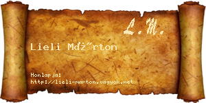 Lieli Márton névjegykártya